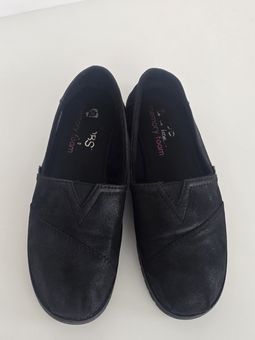 Skechers Black Textile Slip-On Shoes